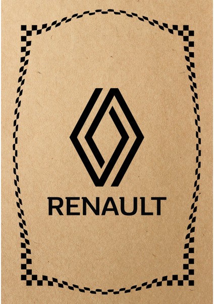 Kraft 120GR Renault Uyumlu Oto Paspas Kağıdı 50 Adet - 35X50CM - Kalın Kağıt Baskılı Reno