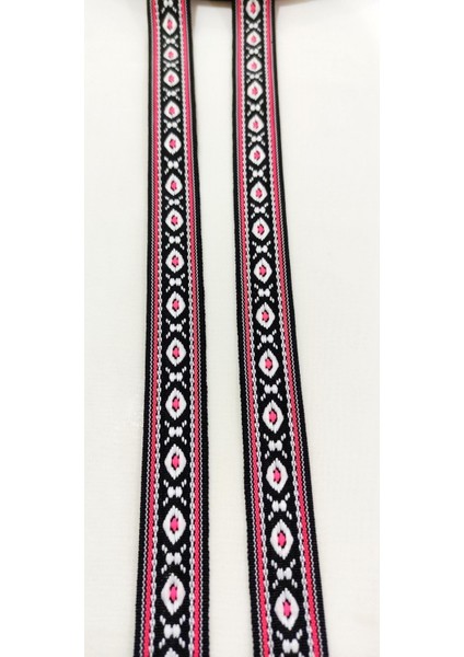 Fuşya Siyah Dar Dokuma Etnik Şerit modelleri