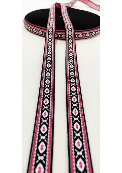 Fuşya Siyah Dar Dokuma Etnik Şerit fırsatları