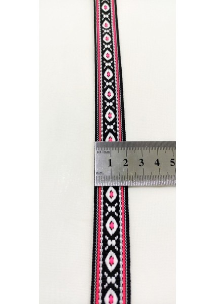 Fuşya Siyah Dar Dokuma Etnik Şerit indirimleri