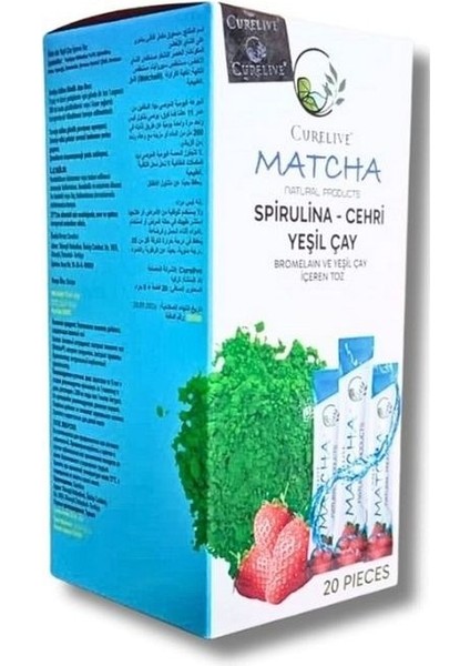 Matcha Natural Products-(Spirulina-Cehri-Yeşil Çay) Bromelain ve Yeşil Çay Içeren Maça Çayı 20 Adet fiyatları