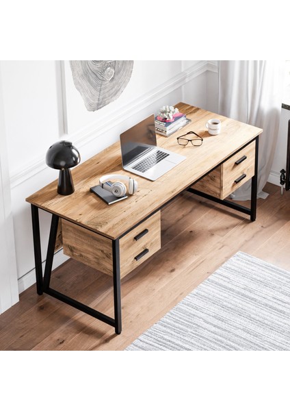 MS2C Çalışma Masası,ofis Masası - 70X160 cm - Çam- 4 Çekmeceli fiyatları