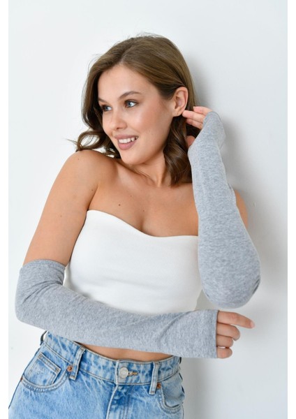 Parmak Geçmeli Uzun Kolluk - Esnek Lastikli Tesettür Kol Kapatıcı Tişört Kolluk fırsatları