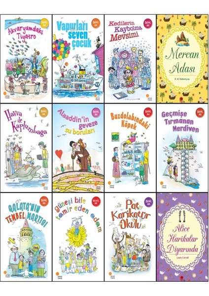 Gülümseten Öyküler Dizisi (10 Kitap) + Mercan Adası ve Alice Harikalar Diyarında Hediye