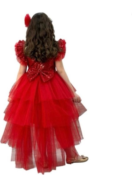 Pul Payet Kuyruklu Çocuk Abiye Elbise