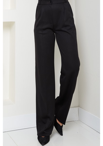 Mihre Çımalı Palazzo Pantolon 1581 - Siyah fiyatları