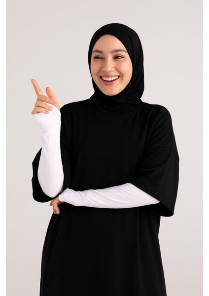 Parmak Geçmeli Uzun Kolluk - Esnek Lastikli Tesettür Kol Kapatıcı Tişört Kolluk fiyatları