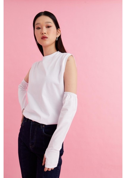 Parmak Geçmeli Uzun Kolluk - Esnek Lastikli Tesettür Kol Kapatıcı Tişört Kolluk indirimleri