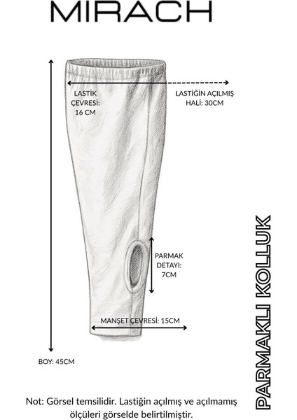 Parmak Geçmeli Uzun Kolluk - Esnek Lastikli Tesettür Kol Kapatıcı Tişört Kolluk