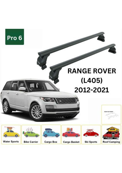 Land Rover Range Rover (L405) 2012-21 Tavan Taşıyıcı Ara Barlar – Vidalı Montaj, Toros Fix Pro, Siyah fiyatları