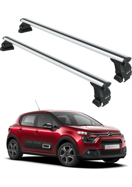 Citroen C3 B618 2016-2025 Oluksuz Üst Tavan Portbagaj Taşıyıcı Ara Atkısı Toros Serisi Pro 4 Gri