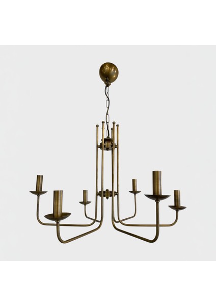 Eskitme Renkli Vintage Klasik 6 Kollu Avize