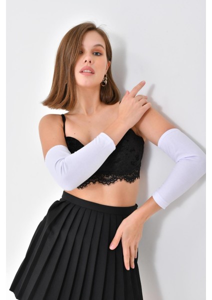 Kaymayan Lastikli Uzun Penye Kolluk - Esnek ve Rahat Likralı Kol Kapatıcı fırsatları