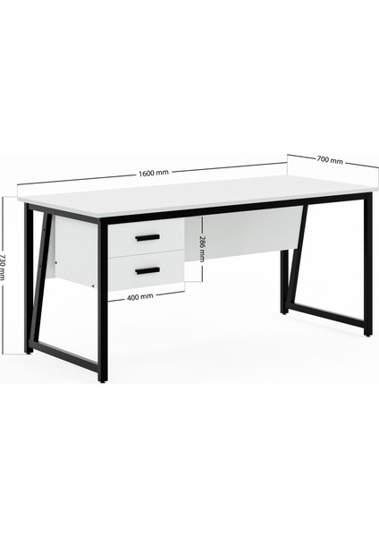 MS2C Çalışma Masası,ofis Masası - 70X160 cm - Beyaz