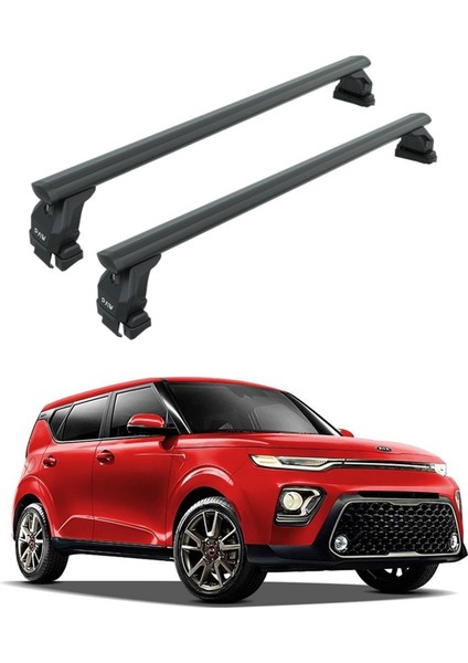 Kia Soul 2021-2025 Tavan Taşıyıcı Ara Barlar – Vidalı Montaj, Toros Fix Pro, Fix Pro Series Siyah