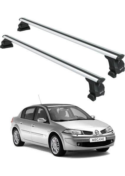 Renault Megane 2 2002-2009 Tavan Taşıyıcı Ara Barlar – Vidalı Montaj, Toros Fix Pro, Gri
