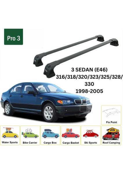 Bmw 3 Sedan E46 1998-2005 Portbagaj Taşıyıcı Ara Atkı Aparatı Paw Pro 3 Siyah fiyatları