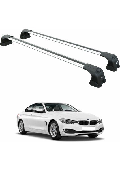 Bmw 4 Series Coupe F32 (2013-2020) – Roof Rack Cross Bars (Fix Point, Aluminum, Gri)