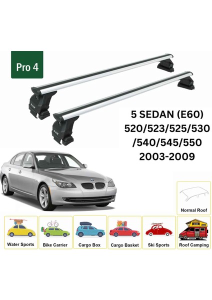 Bmw 5 Sedan E60 2003-2009 Oluksuz Üst Tavan Portbagaj Taşıyıcı Ara Atkısı Toros Serisi Pro 4 Gri fiyatları