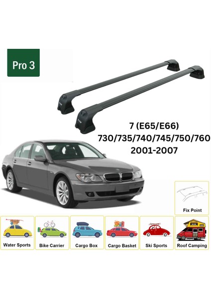 Bmw 7 (E65/66) 2001-2007 Portbagaj Taşıyıcı Ara Atkı Aparatı Paw Pro 3 Siyah fiyatları