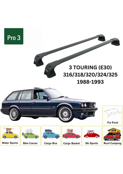 Bmw 3 Touring E30 1988-1993 Portbagaj Taşıyıcı Ara Atkı Aparatı Paw Pro 3 Siyah fiyatları
