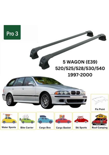Bmw 5 Wagon (E39) 1997-2000 Portbagaj Taşıyıcı Ara Atkı Aparatı Paw Pro 3 Siyah fiyatları
