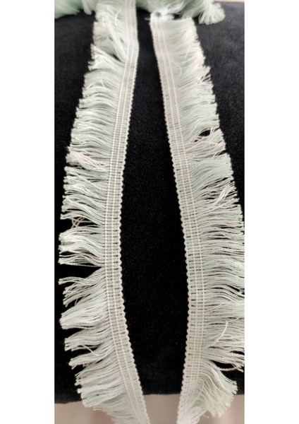 Şu Yeşili-Beyaz Çift Renk Pamuk Kenar Püskül Saçak fiyatları