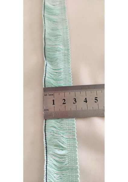 Şu Yeşili-Beyaz Çift Renk Pamuk Kenar Püskül Saçak fırsatları