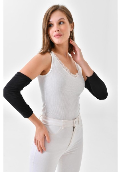 Kaymayan Lastikli Uzun Penye Kolluk - Esnek ve Rahat Likralı Kol Kapatıcı fırsatları