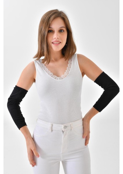 Kaymayan Lastikli Uzun Penye Kolluk - Esnek ve Rahat Likralı Kol Kapatıcı