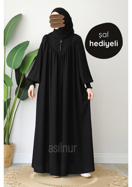 Elif Ferace Şal Hediyeli Takım Siyah