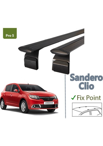 Dacia Sandero 2013-2020 Roof Rack System, Aluminium Cross Bar, Siyah fiyatları