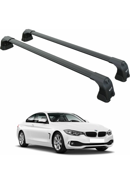 Bmw 4 Series Coupe F32 (2013-2020) – Roof Rack Cross Bars (Fix Point, Aluminum, Siyah)