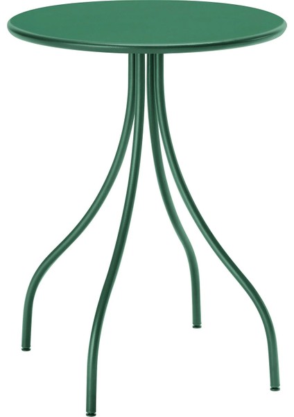 Tanebro Yan Sehpa Koyu Yeşil Yuvarlak 46 cm Metal Gövdeli