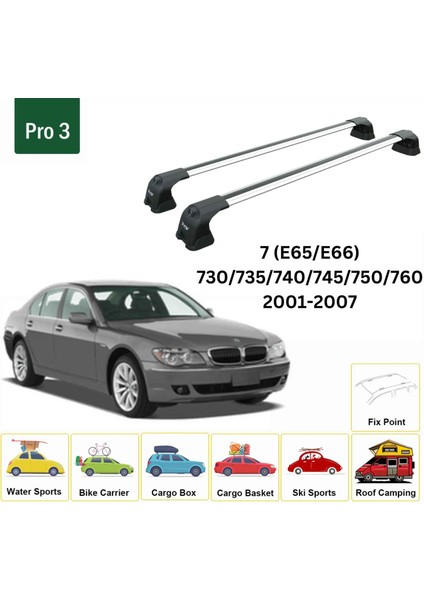 Bmw 7 (E65/66) 2001-2007 Portbagaj Taşıyıcı Ara Atkı Aparatı Paw Pro 3 Gri fiyatları