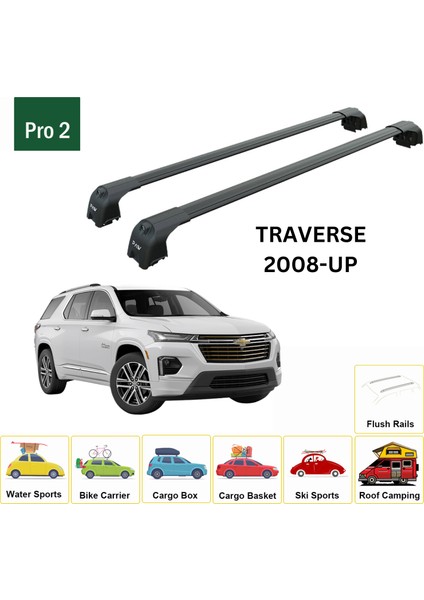 Chevrolet Traverse 2008-2017 Portbagaj Taşıyıcı Ara Atkisi - Ara Çubuk Paw Pro 2 Siyah fiyatları