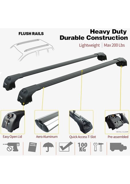 Tyt Fortuner (AN160) 2012-2018 Gri Set Ara Atkısı Pro 2 Çadır Taşıyıcı modelleri