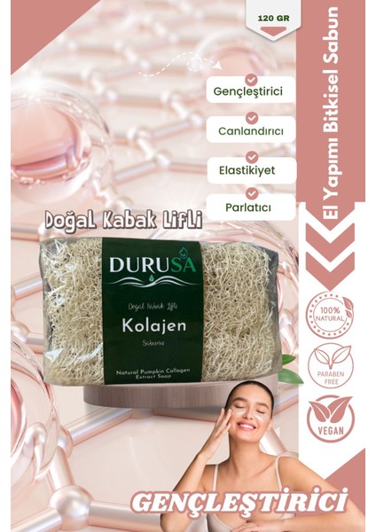 Kabak Lifli Kolajen Sabunu 120 Gr – Doğal Peeling ve Cilt Besleyici El Yapımı Sabun fiyatları