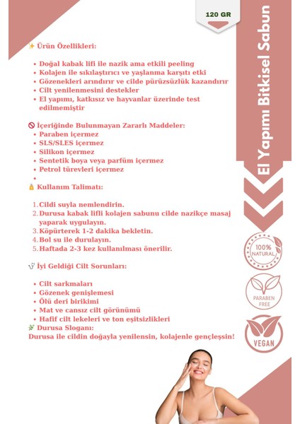 Kabak Lifli Kolajen Sabunu 120 Gr – Doğal Peeling ve Cilt Besleyici El Yapımı Sabun modelleri