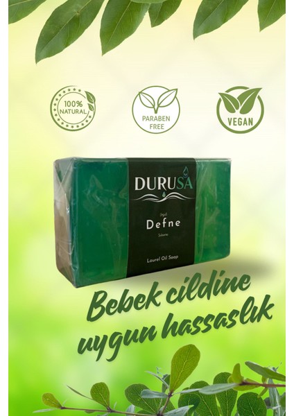 El Yapımı Doğal Defne Sabunu 120 gr – Bitkisel Cilt ve Saç Bakım Sabunu