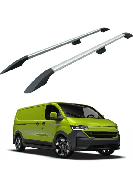 Volkswagen Transporter T7 Uzun Şase 2025-2026 Araç Üstü Alüminyum Tavan Yan Rayları Plus Serisi - Gri