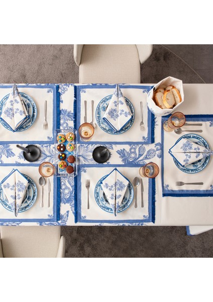 Elysian Blue, Premium Seri Mutfak Sunum Peçetesi, Duck Keten Kumaş 40X40CM