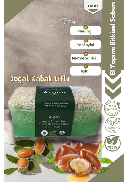 Kabak Lifli El Yapımı Argan Sabunu 120 gr – Doğal Bitkisel Peeling Sabunu fiyatları