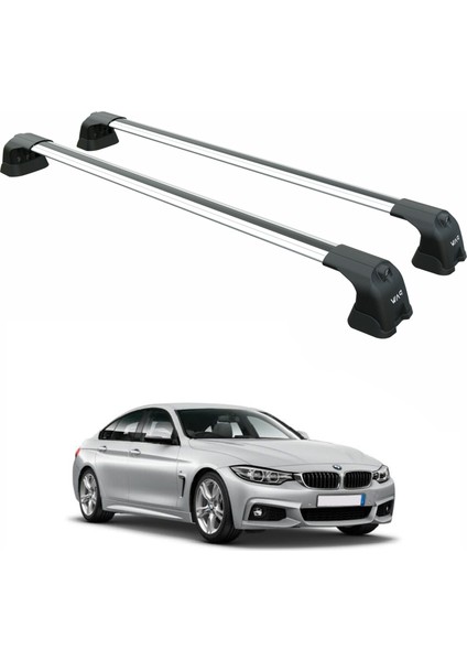 Bmw 4 Series Gran Coupe F36 (2014-2020) – Roof Rack Cross Bars (Fix Point, Aluminum, Gri)
