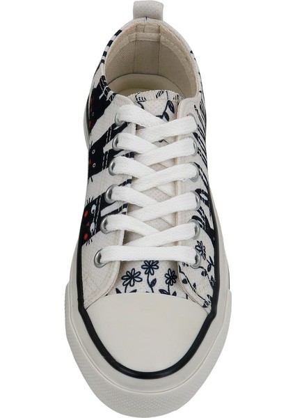 Kadın Vegan Beyaz Sneakers - Line Of Rabbits Tasarım indirimleri