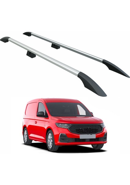 Ford Transit Connect Uzun Şase 2024-2026 Araç Üstü Alüminyum Tavan Yan Rayları Plus Serisi - Gri