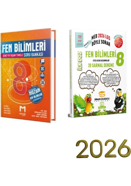 8.sınıf Fen Bilimleri Soru Bankası ve Sinan Kuzucuyayınları Ilk Doz Fen Deneme Seti