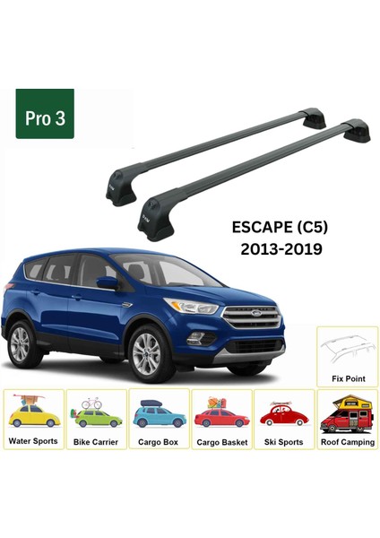 Ford Escape (C5) 2013-2019 Portbagaj Taşıyıcı Ara Atkı Aparatı Paw Pro 3 Siyah fiyatları