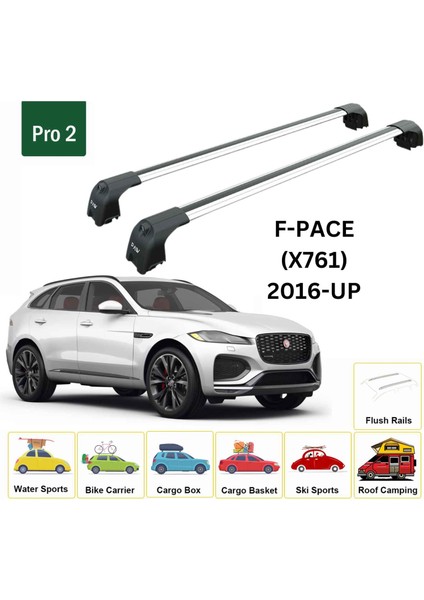 Forjaguar F-Pace (X761) 2016-2025 Portbagaj Taşıyıcı Ara Atkisi - Ara Çubuk Paw Pro 2 Gri fiyatları