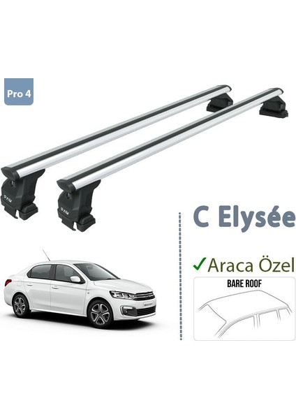 Citroen C Elysee 2012-2025 Oluksuz Üst Tavan Portbagaj Taşıyıcı Ara Atkısı Toros Serisi Pro 4 Gri fiyatları